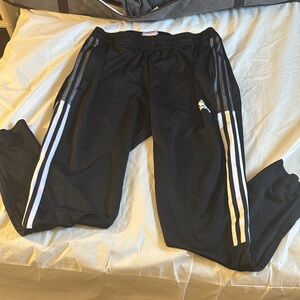 Adidas Black and White Sweatpants with Tapered Leg